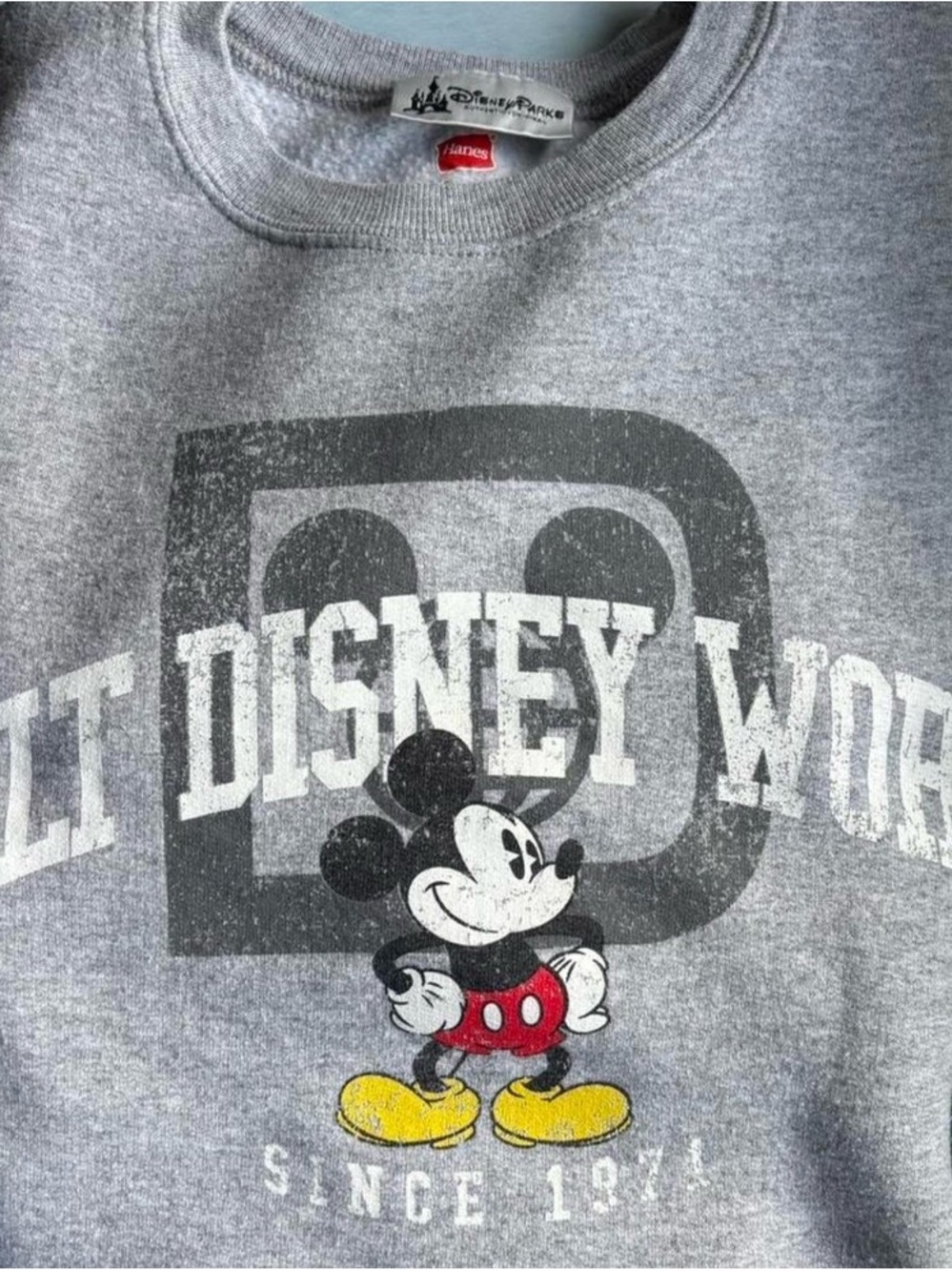 Disney World Gray Mickey Mouse Sweatshirt by Hanes